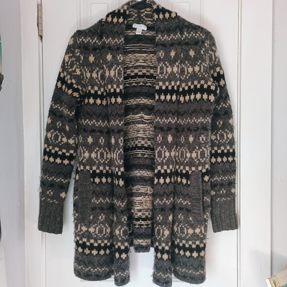 Charter Club Sweaters - Charter Club Grey Cardigan Womens Small Petite Cute Stripe Woven Sweater